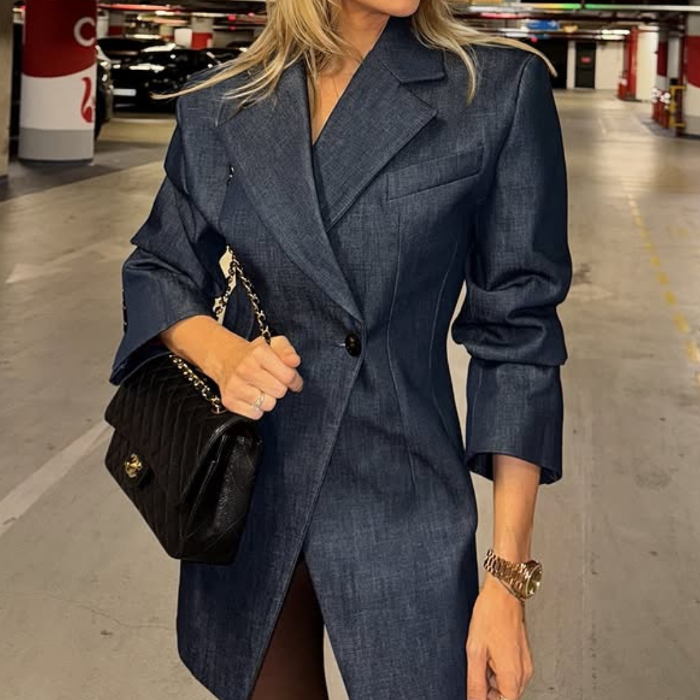 Strukturierter Denim Blazer-Kleid